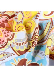 Yellow Floral Summer Scarf Close Up