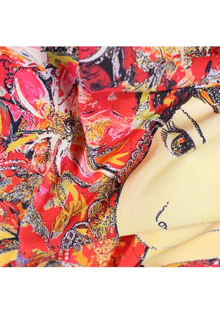 Elegant Art Print Designer Scarf Close Up