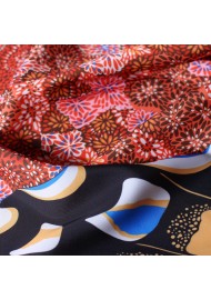 Autumn Hued Butterfly Print Scarf Close Up