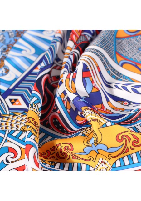 Colorful Purple Tribal Print Scarf Close Up