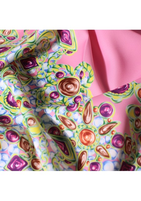 Fields of Flowers Print Scarf in Pink Close Up