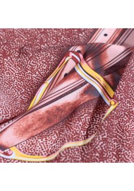 English Riding Saddle Scarf in Lavender and Brown