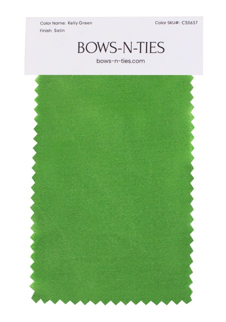 Satin Fabric Swatch - Kelly Green
