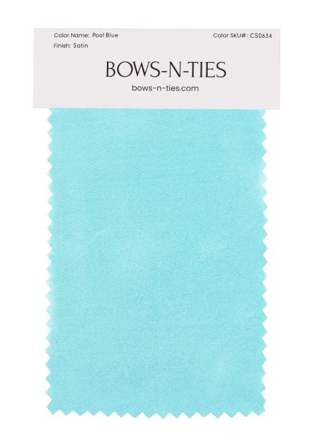 Satin Fabric Swatch - Pool Blue