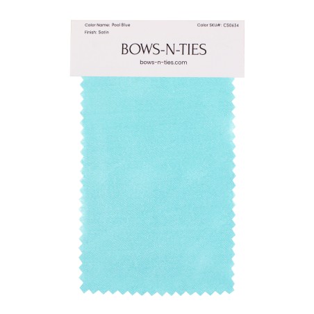 Satin Fabric Swatch - Pool Blue