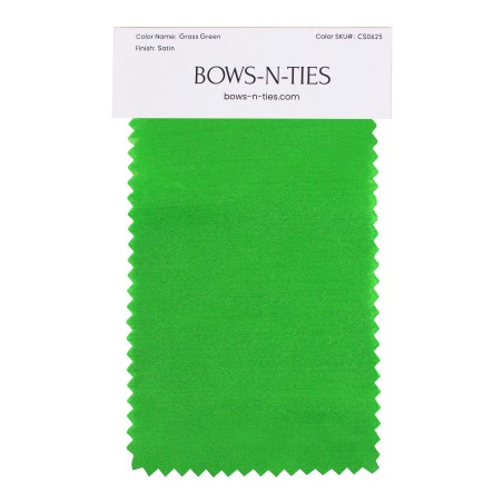 Satin Fabric Swatch - Grass Green