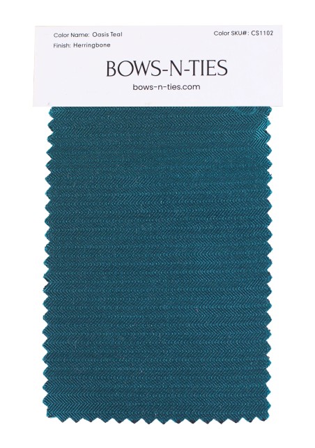 Herringbone Fabric Swatch - Oasis Teal