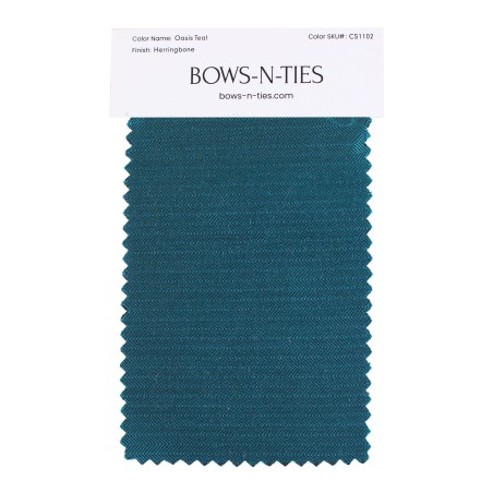 Herringbone Fabric Swatch - Oasis Teal