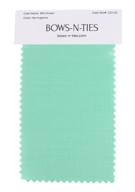 Herringbone Fabric Swatch - Mint Green