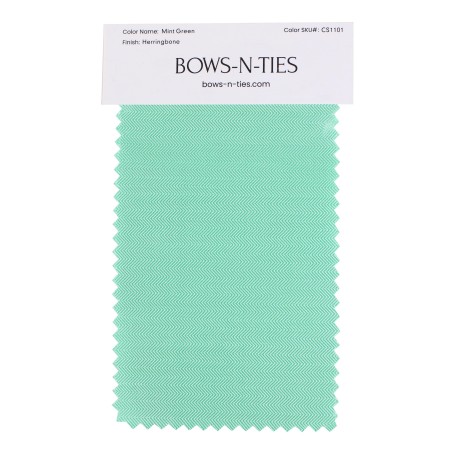 Herringbone Fabric Swatch - Mint Green