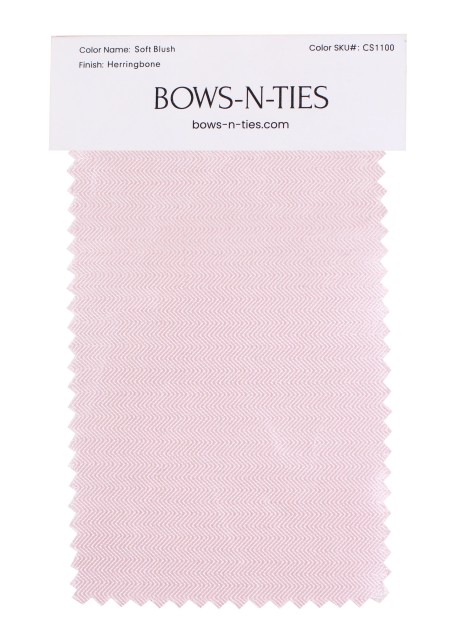 Herringbone Fabric Swatch - Soft Blush