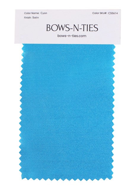 Satin Fabric Swatch - Cyan