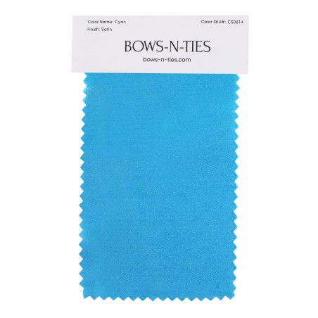 Satin Fabric Swatch - Cyan
