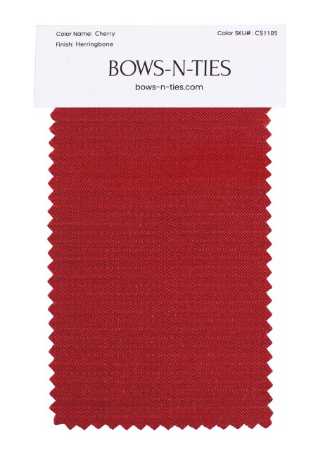 Herringbone Fabric Swatch - Cherry