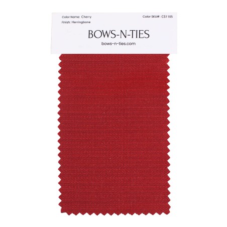 Herringbone Fabric Swatch - Cherry