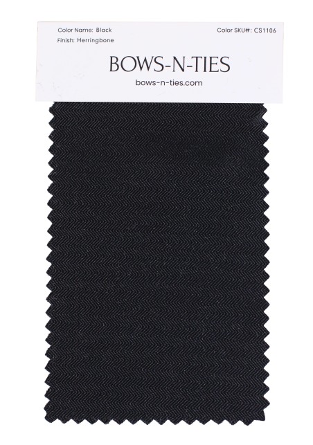 Herringbone Fabric Swatch - Black