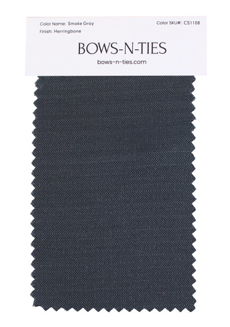 Herringbone Fabric Swatch - Smoke Gray
