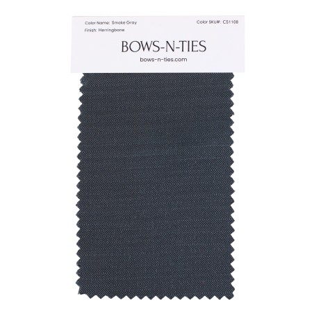 Herringbone Fabric Swatch - Smoke Gray