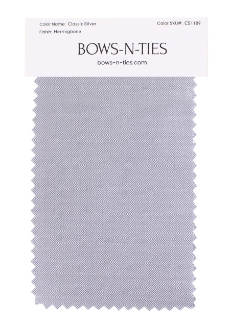 Herringbone Fabric Swatch - Classic Silver