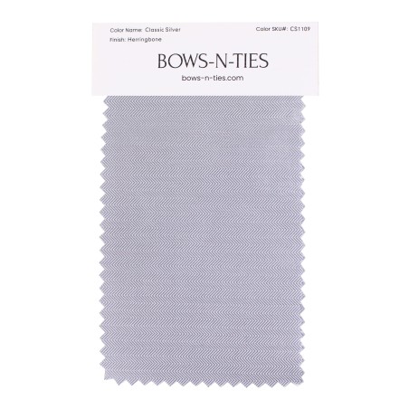 Herringbone Fabric Swatch - Classic Silver