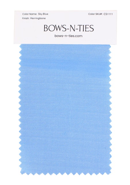 Herringbone Fabric Swatch - Sky Blue