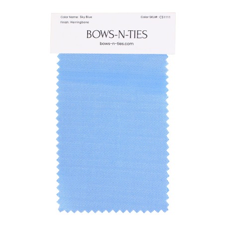 Herringbone Fabric Swatch - Sky Blue