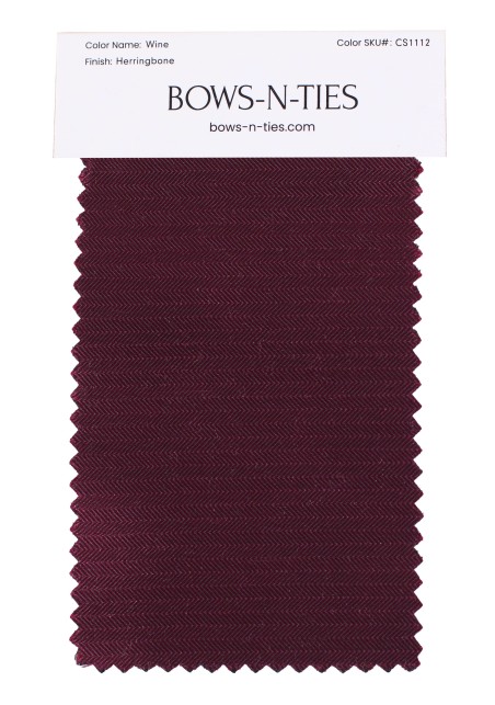 Herringbone Fabric Swatch - Wine
