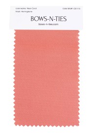 Herringbone Fabric Swatch - Neon Coral