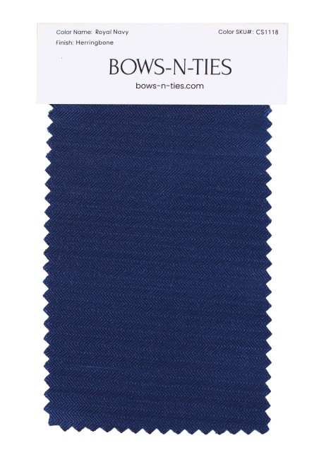 Herringbone Fabric Swatch - Royal Navy