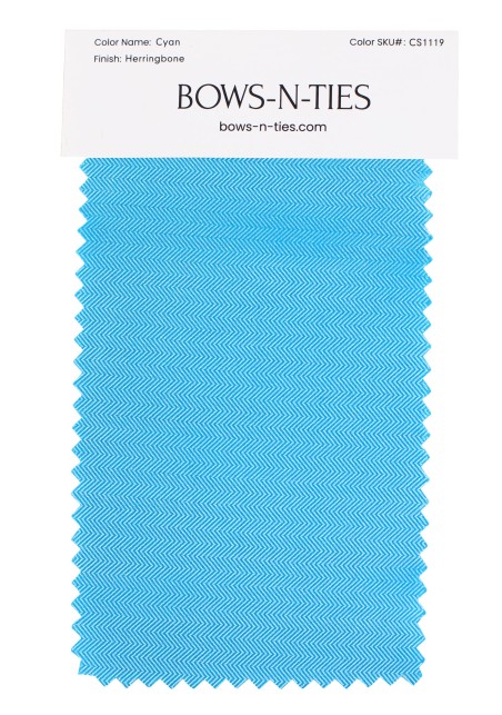 Herringbone Fabric Swatch - Cyan