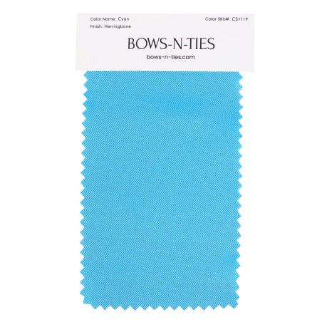 Herringbone Fabric Swatch - Cyan