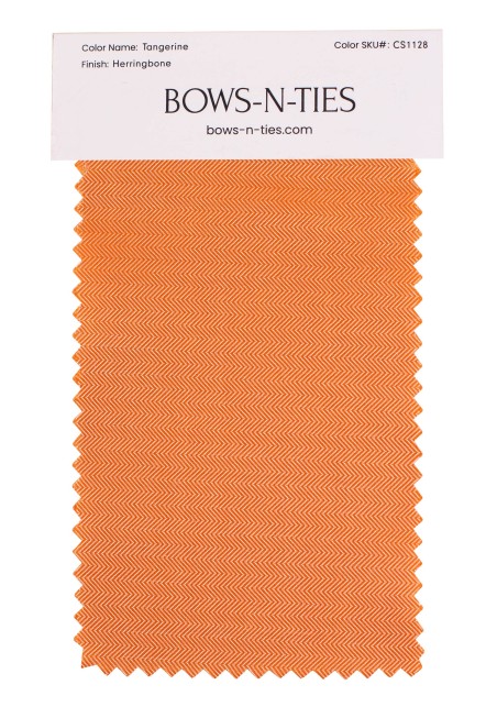 Herringbone Fabric Swatch - Tangerine
