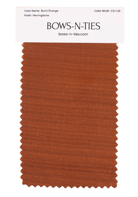Herringbone Fabric Swatch - Burnt Orange