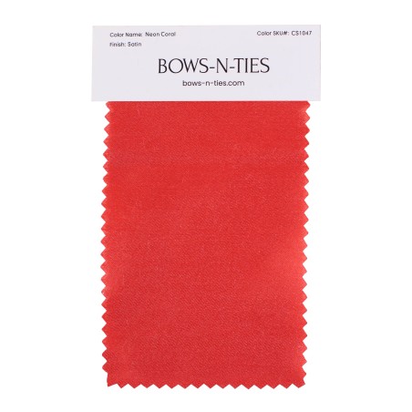Satin Fabric Swatch - Neon Coral