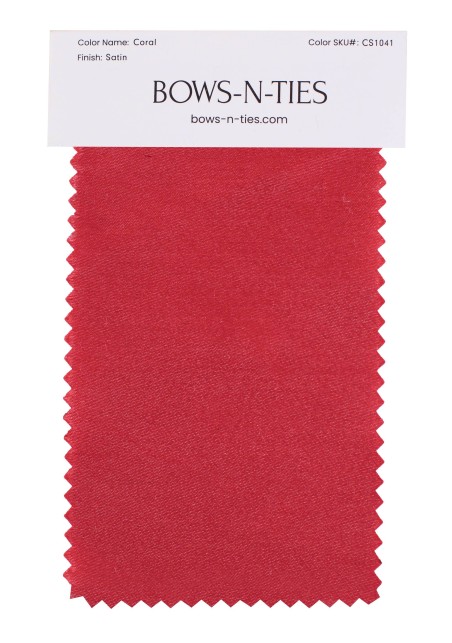 Satin Fabric Swatch - Coral