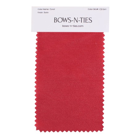 Satin Fabric Swatch - Coral