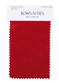 Satin Fabric Swatch - Crimson