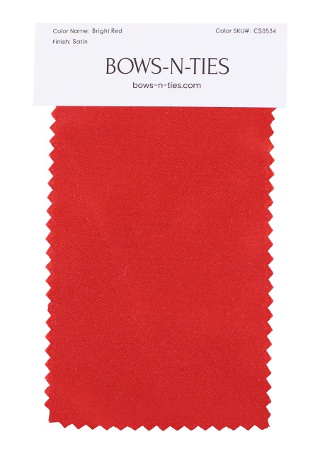 Satin Fabric Swatch - Bright Red