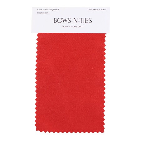 Satin Fabric Swatch - Bright Red