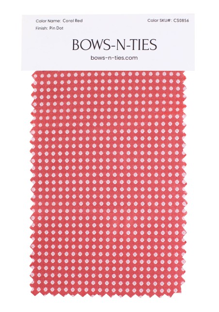 Pin Dot Fabric Swatch - Coral Red