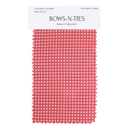 Pin Dot Fabric Swatch - Coral Red