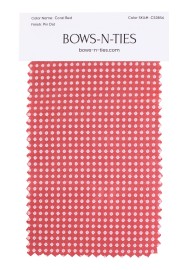 Pin Dot Fabric Swatch - Coral Red