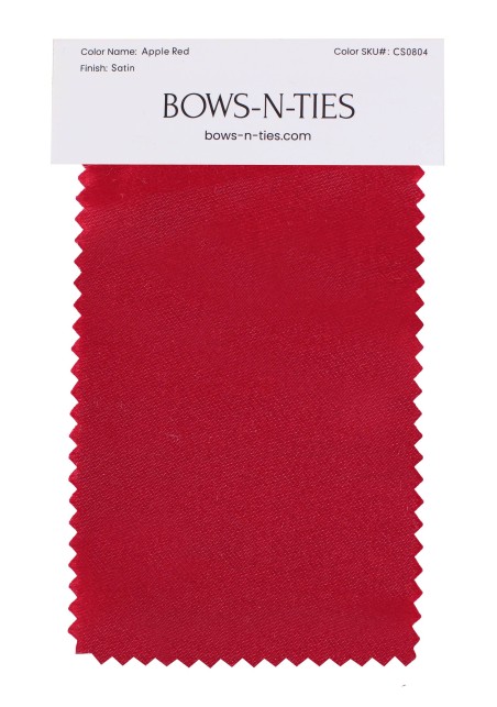 Satin Fabric Swatch - Apple Red
