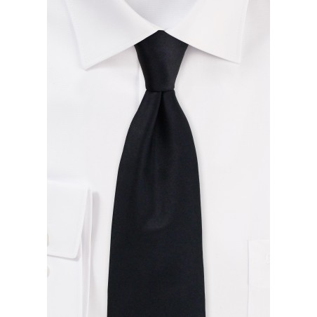 Solid black XL necktie