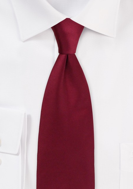 Solid Satin Tie in Burgundy
