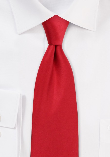 Cherry Red Necktie in Satin Finish