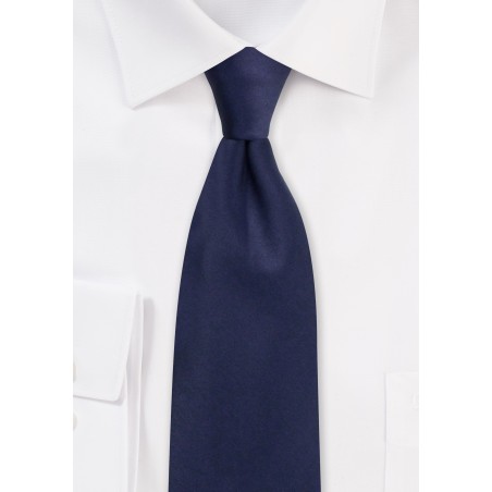Satin Mens Tie in Dark Navy