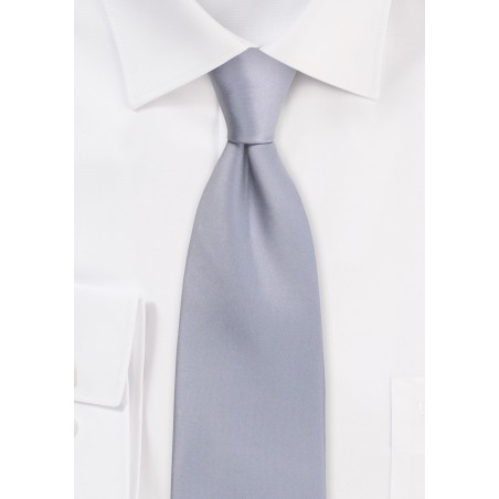 Satin Tie in Formal Silver