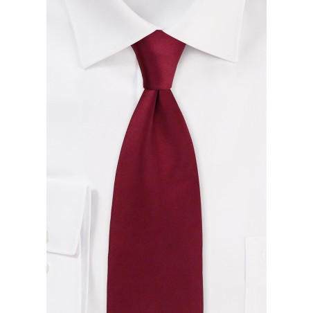 Solid Satin Tie in Burgundy