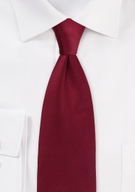 Solid Satin Tie in Burgundy